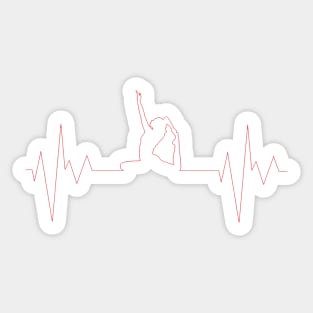 Yoga pose heartbeat / heart rate / pulse - Yoga, dance, gymnastics - ballerina, yoga teacher, dancer, gymnast Sticker